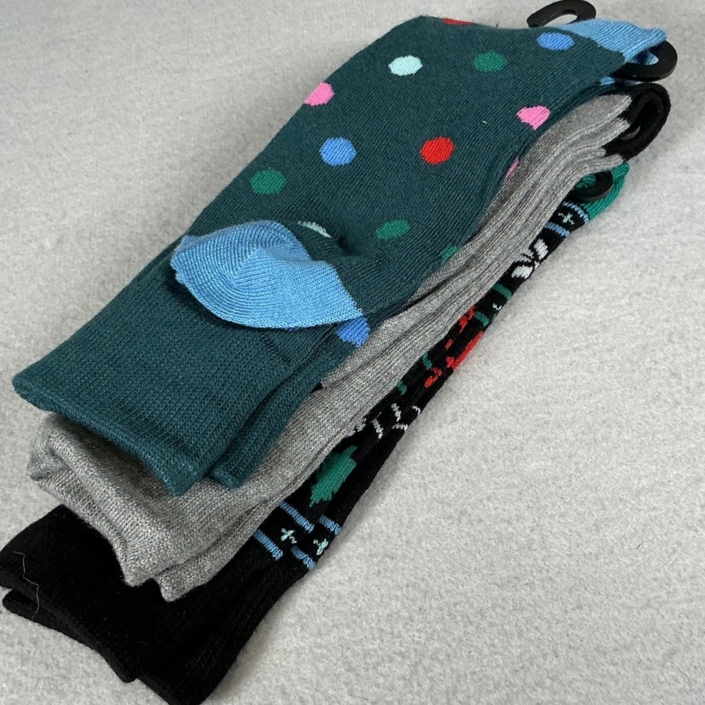 Nordstrom Rack Men's 3-Pack Crew Socks 7.5-12.5 Holiday Reindeer NWT